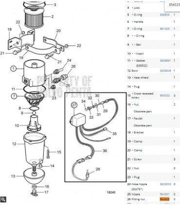 Volvo Penta otsa mutter 954323