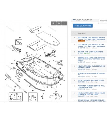 SEAT ASY-AL-100CM / 809527005